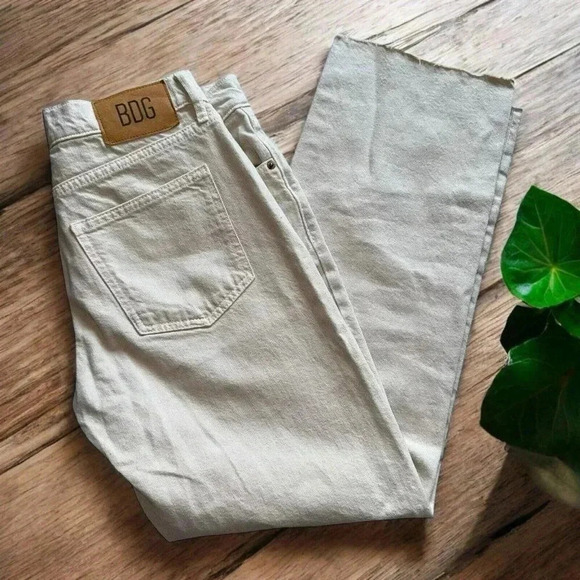 BDG Urban Outfitters Jeans Straight Leg Canvas Beige 34x30 Y2K Skate Cowboy West - Picture 1 of 10